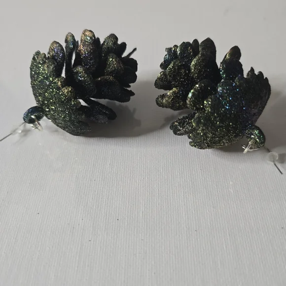 HANDCRAFTED Pinecone Pierced Earrings HANDPAINTED Holiday Jewelry Accessories - Picture 5 of 15